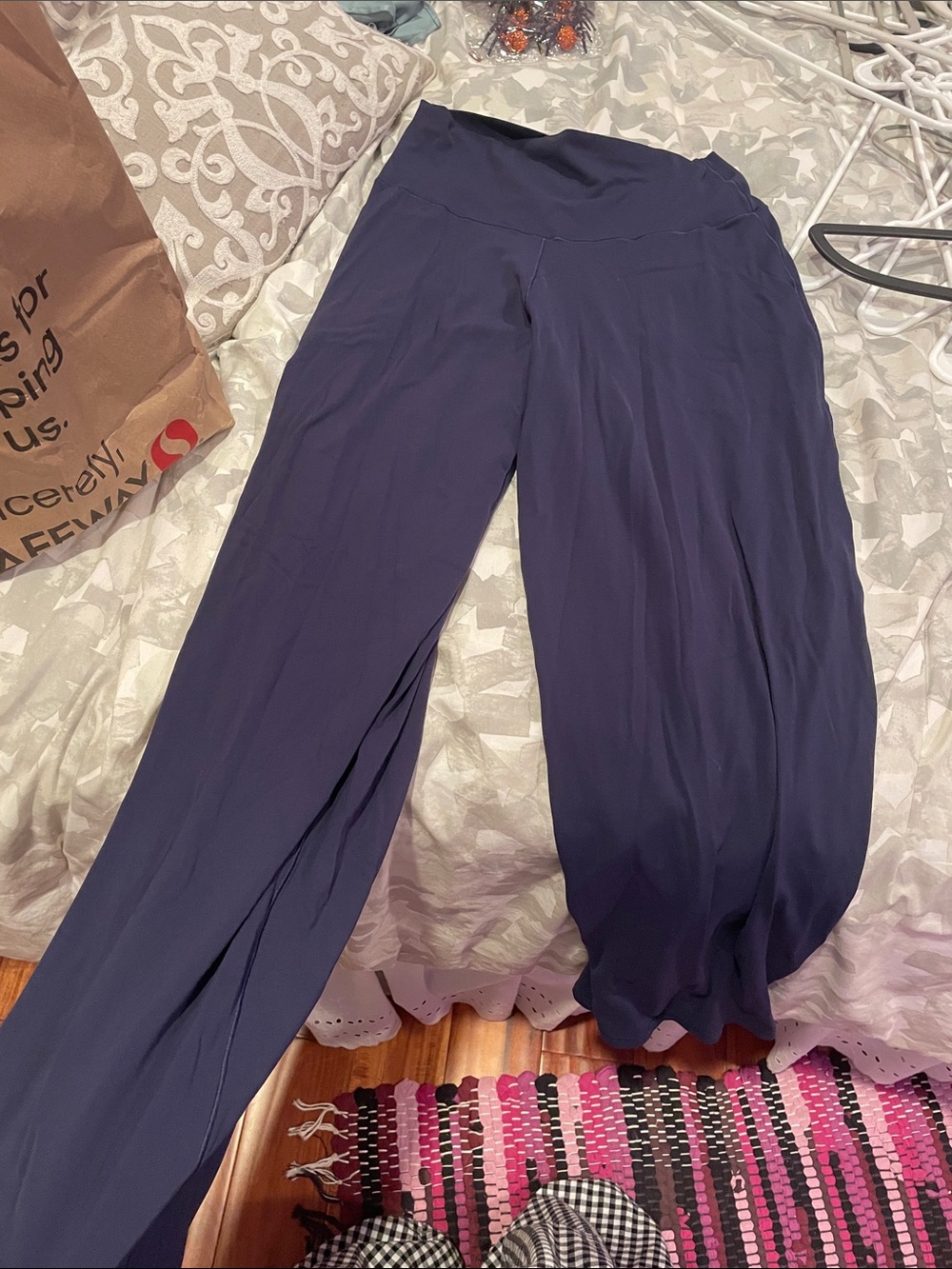 aerie Navy Wide-Leg Pull-On Pants